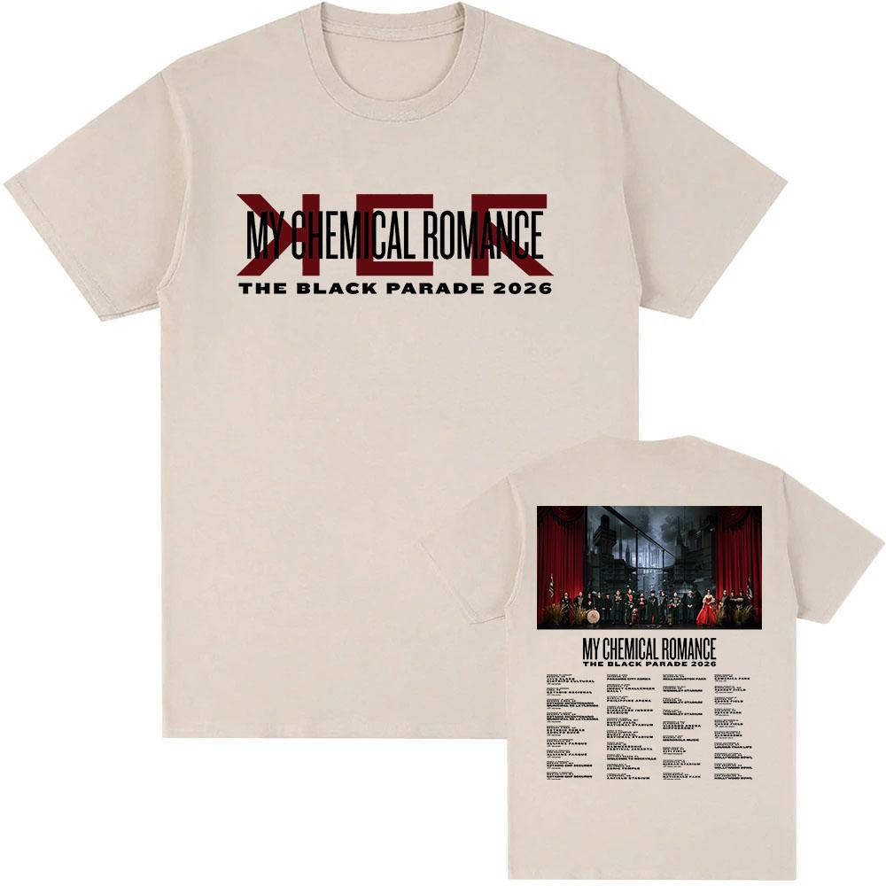 

THE BLACK PARADE 2026 Tour T-shirt Rock Band My Chemical Romance Tshirts Short Sleeve Cotton T Shirt Unisex Streetwear L
