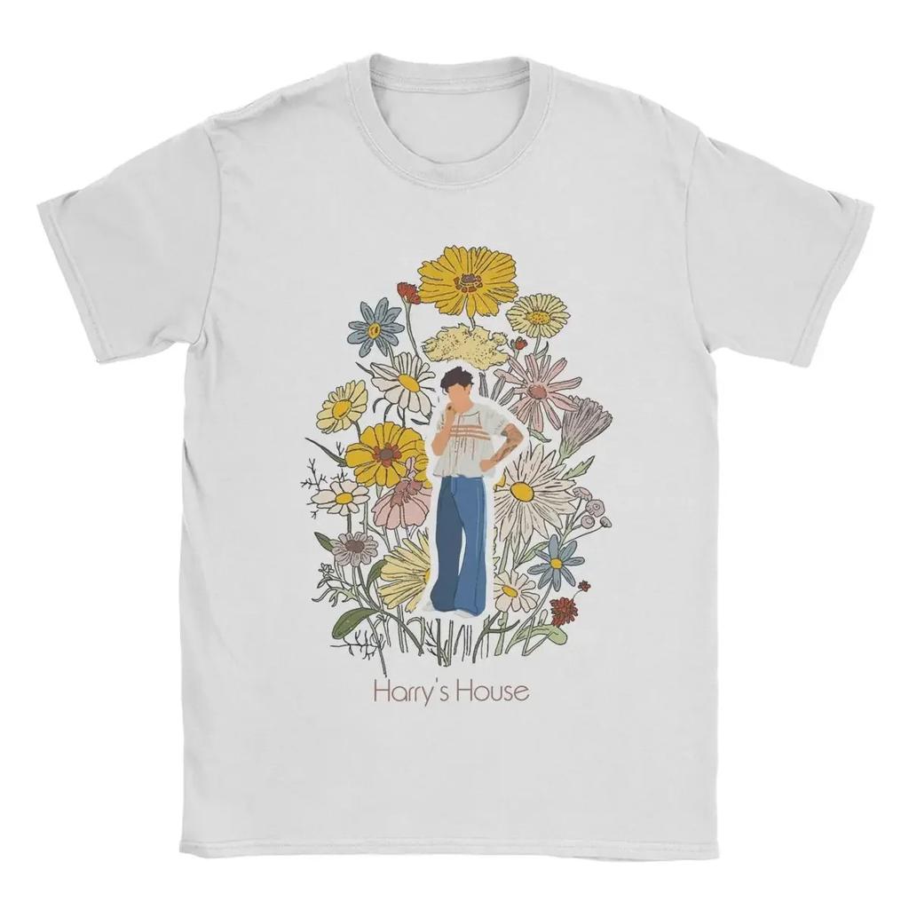 Kurzarm Kleidung Sommer Herren Reine Baumwolle Vintage T-Shirt O-Ausschnitt T-Shirt Harrys Stil Frucht Mann Mit Blumen T-Shirt
