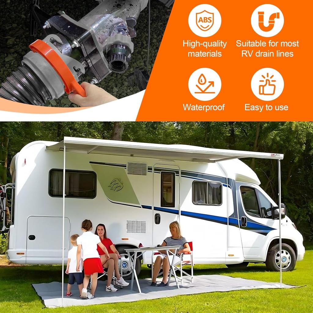 2 PCS RV Sewer Hose Wrench, Multi-Purpose Sewer Hose Connector Wrench For Connecting And Disconnecting Sewer Hoses, Fits 3-Inch And 4-Inch