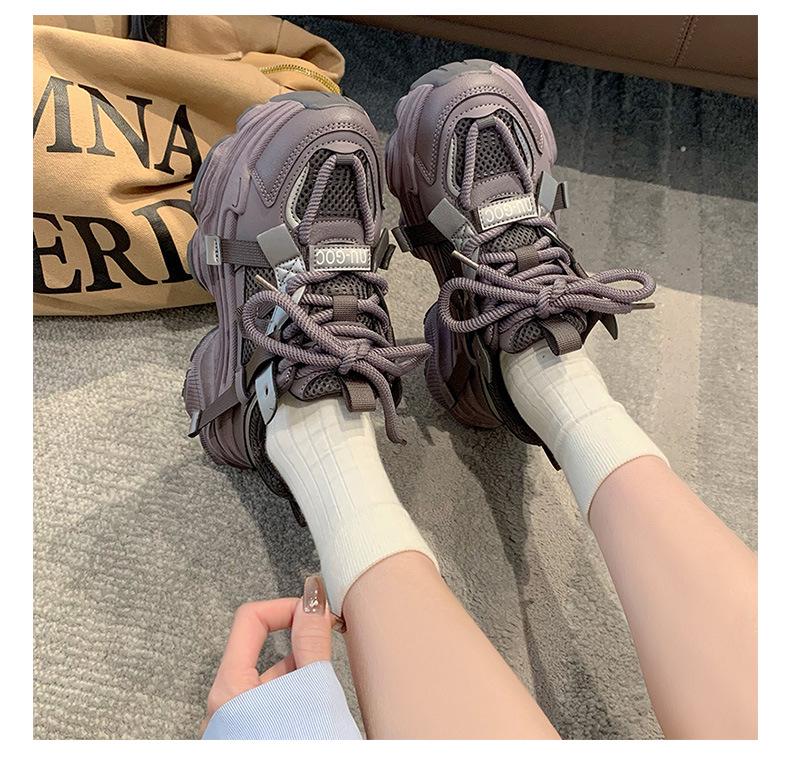 Damen Mesh Plateau Sneaker mit dicker Sohle - Herbst 2025 Vielseitiger Stil, kleine Größe, höhenverstärkende Freizeitschuhe.