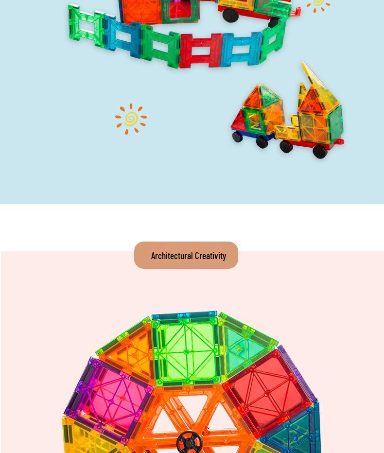 Colorful Magnetic Building Blocks for Kids – Strong, Translucent, Educational Toys