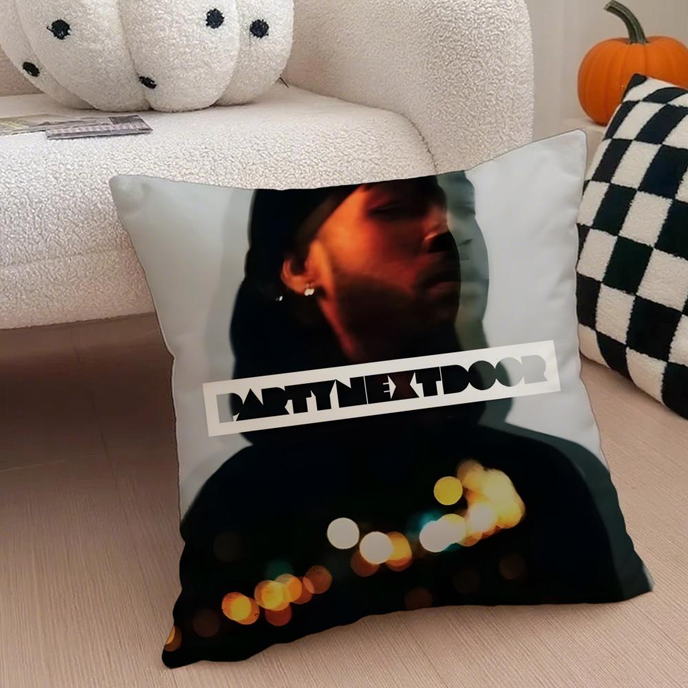 P-Partynextdoor Rapper Album Cover Pillow Case Anti-dustmite Pillowcase Invisible zipper silky short plush Sofa cushion cover 12x12Inch