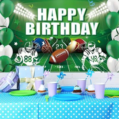 1PC Football Birthday Backdrop Decor - Football Banner for Super Bowl, Sports Fan Party & Photo Booth Props