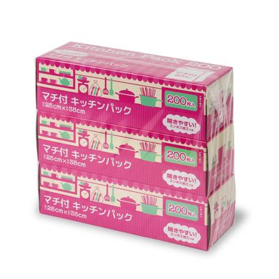 Chemical Japan Kitchen Plastic Bags with Plastic 600 Sheets Sheets X 3 Width Depth Height Can Be Removed One Piece At a Type 3 Gusset, Bags, (200