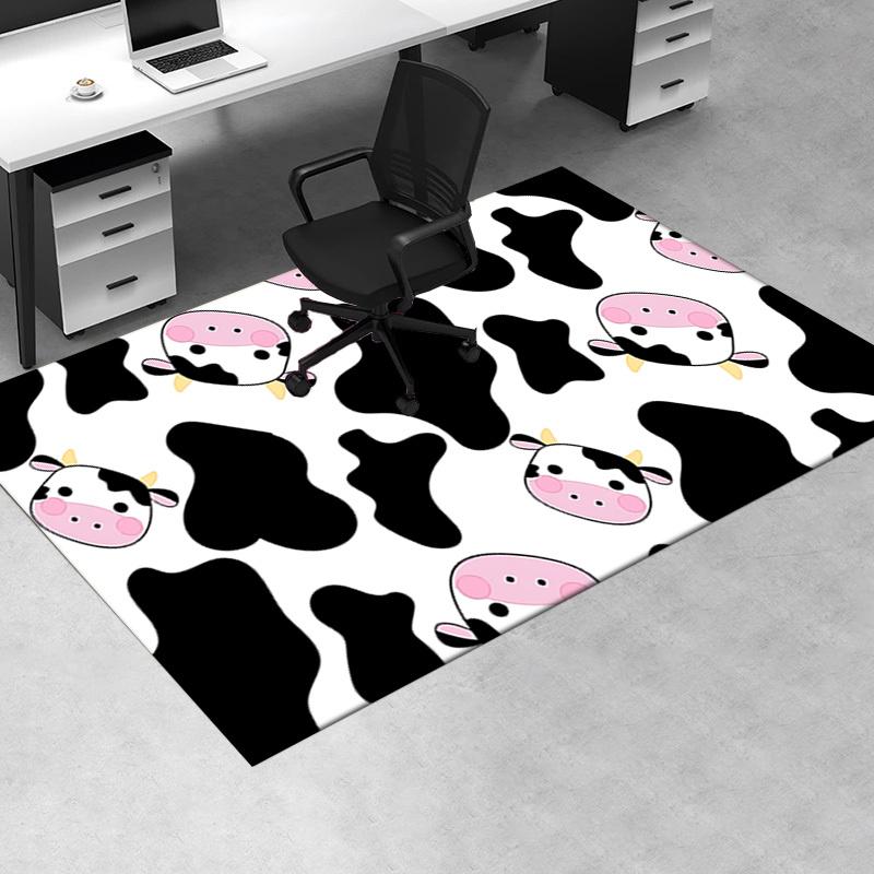 Chair Mat: Cute Cow Print Office Carpet Oversized Rug for Home Decor, Sofa Cover, Gift Idea, Suitable for Bedroom, Living Room & Various Rooms