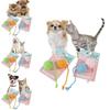 Pet Cotton Rope Toy With Colorful Tail Ball For Cats And Dental Chewing