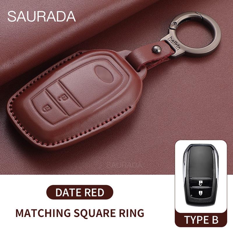 Genuine leather Car Key Case Fob For S5 Prius Camry Corolla C-HR RAV4 Land Cruiser 200 Prado Yaris Protector Accessories JH5