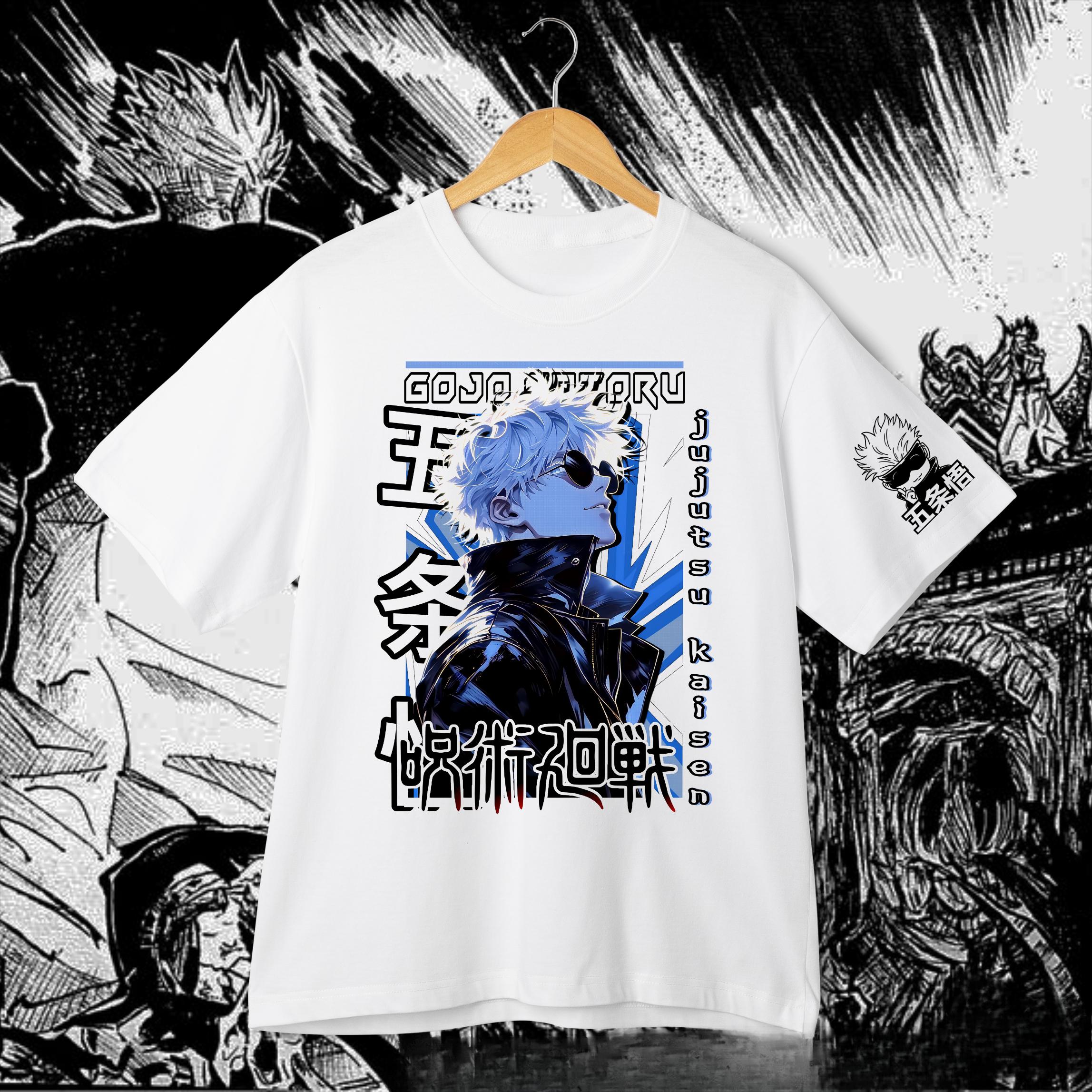 

Men s Jujutsu Kaisen Gojo Satoru T-Shirt Anime Cool Graphic Short Sleeve Crew Neck Streetwear Manga Fan Gift S разноцветный
