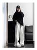 Women's White Gray Striped Wide-Leg Sweatpants - New for Spring & Autumn 2024