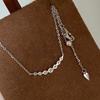 Sparkling Moissanite Diamond Necklace: Gold-Plated 925 Sterling Silver Pendant with Clavicle Chain