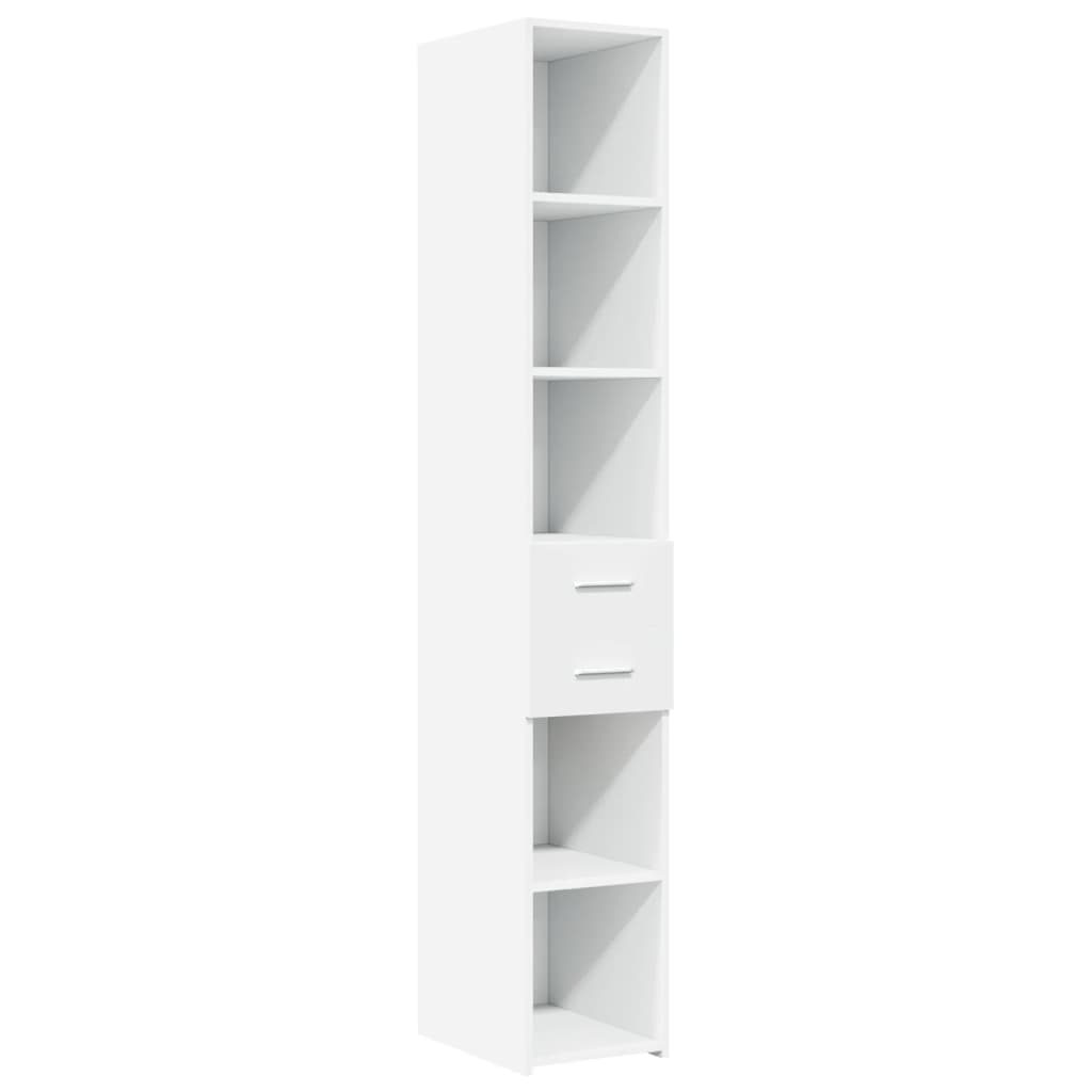 Narrow Tall Cabinet White 30 x 42.5 x 225 cm Particleboard