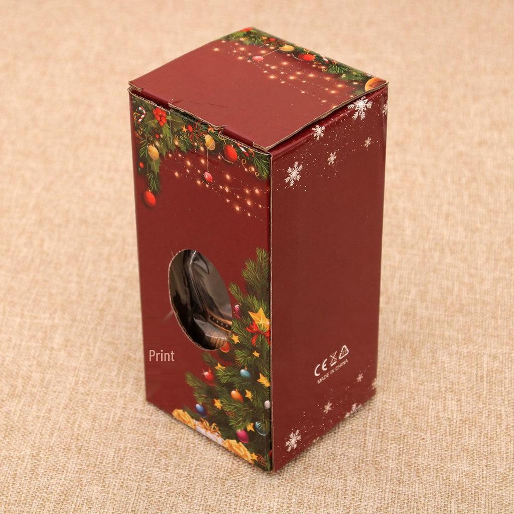 USB Music Snowing Christmas Light-Up Resin Figurine Carousel Decoration