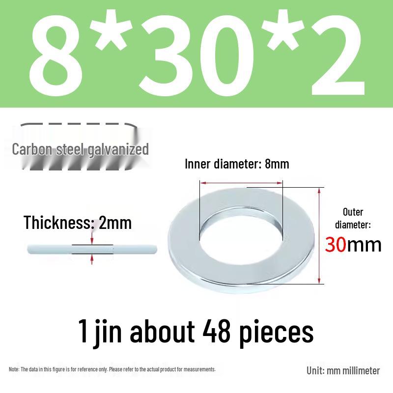 Oversized Thickened Galvanized Iron Flat Washer M2M3456810-M6