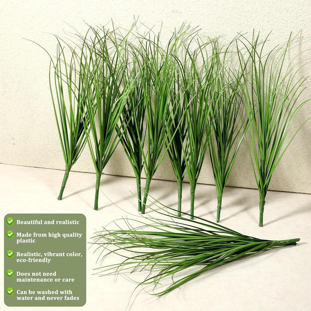 10 PCS Artificial Plants Onion Grass, Faux Shrubs Wheat Grass Greenery Stems Onion Grass-Greenery Faux Greenery Stems for Home Decor, Fake Tall