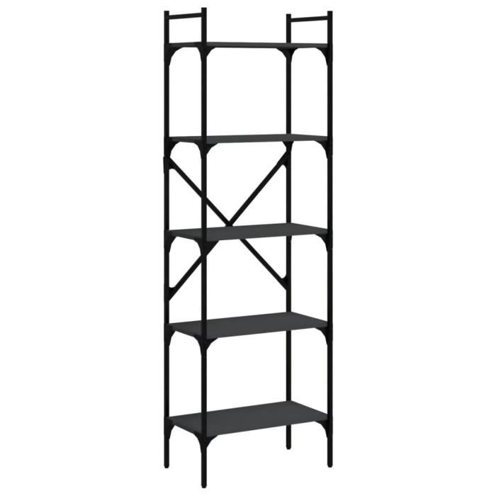 VidaXL Bibliothèque à 5 niveaux noir 56x31,5x174 cm bois d'ingénierie 833343