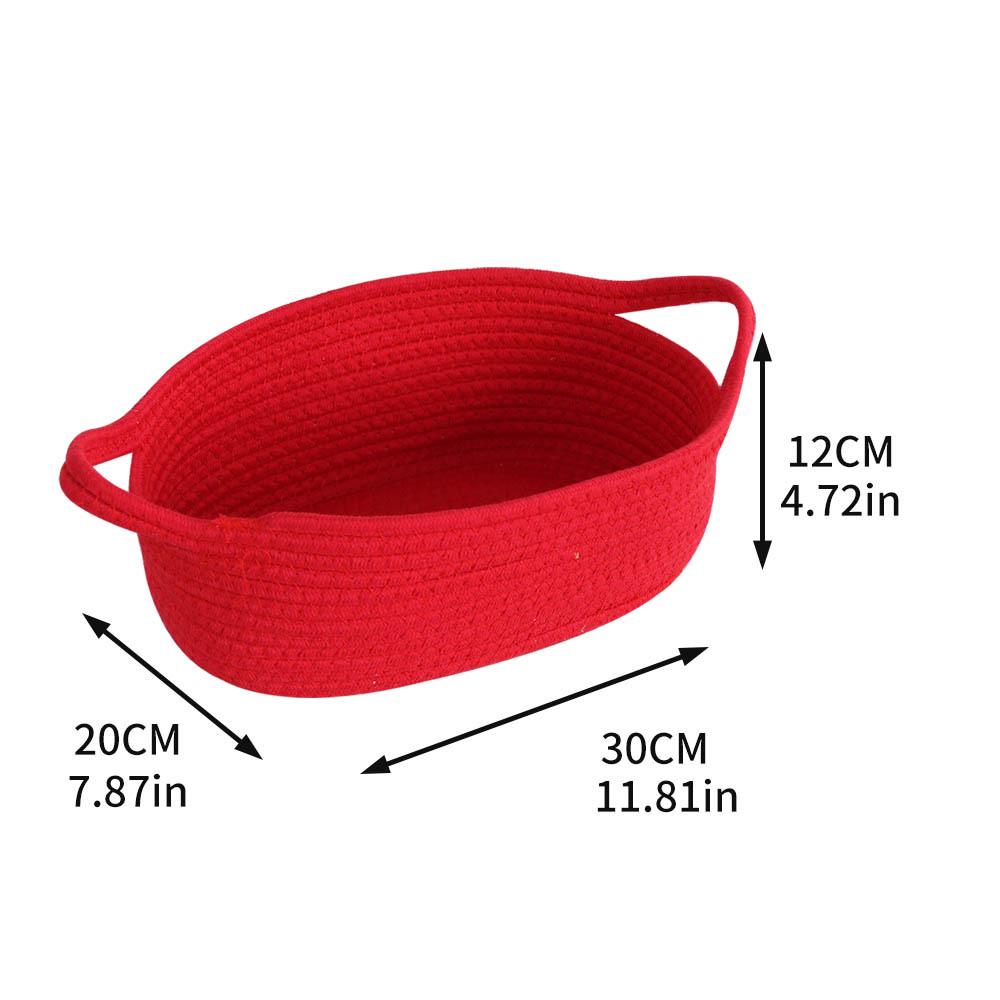 Cartoon Woven Cotton Rope Storage Basket for Cat, Remotes, Sundries, and Cosmetics