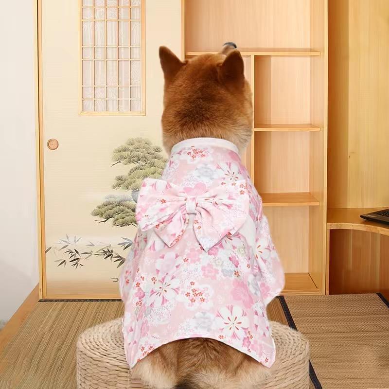 

Одежда для домашних животных в японском стиле для кошек Gotas Cute Flower Print Dog Cat Sphynx Kimono Kedi Katten Clothing mascotas National Costume 1-suit 0.7-1.5kg розовый