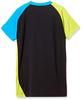 Mizuno Volleyball Game Shirt (Short Sleeve), V2MA9001, Black x Diva Blue x Lime Green, Size M (Japan Size)