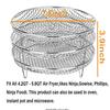 3PCS Round Air Fryer Basket Durable Stainless Steel Air Fryer Baking Pans for Cooking and Baking