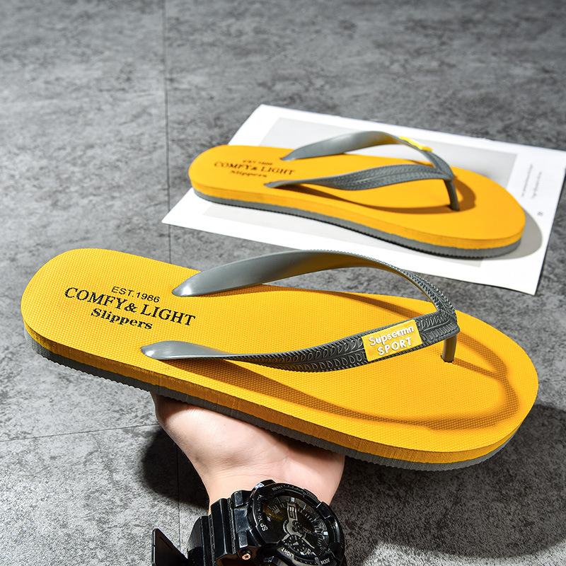 

Men s Flip Flops Comfy Light Non-slip Sandals Casual Beach Slippers 45 жовтий