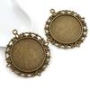 5pcs 35mm Inner Size Bronze Antique Silver Plated Cabochon Blank Base Setting Charms Pendant DIY Jewelry Findings