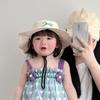 Quick-dry Summer Kid Sunhat Bow Embroidery Children's Fisherman Hat Candy Color Bucket Hat  Kid