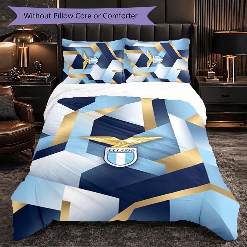 Biancheria da letto a tema Lazio FC Set 3 Pezzi Copripiumino Biancheria da letto decorativa per camera da adolescente Decorazione per la casa
