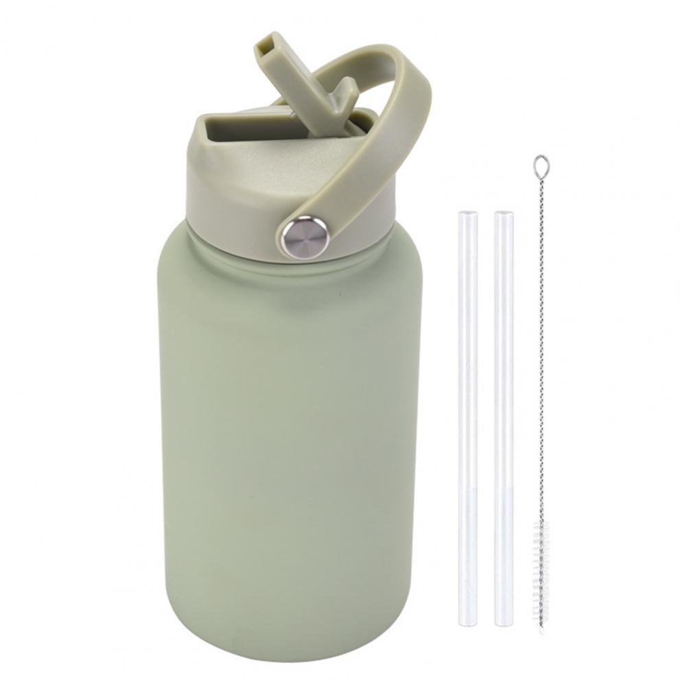 Sport Water Bottle Portable Sport Bottle Stainless Steel Sports Water Bottle with Straw Brush 650ml Portable Vacuum for Outdoor