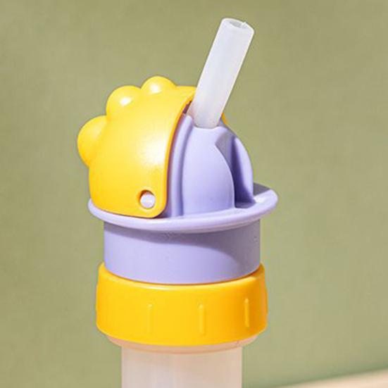 Water Bottle Straw Lid Leak-Proof Adapter for Kids Adults Portable Conversion Cap with Built-in Straw And Flip-Top Spill Resistant Lid Fits Most