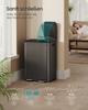 SONGMICS Kitchen Bin, 2 x 8 Gallon (2 x 30 L) Dual-Compartment Pedal Rubbish Bin with Soft-Close Lid and Inner Buckets, Steel, Includes 15 Liner Bags