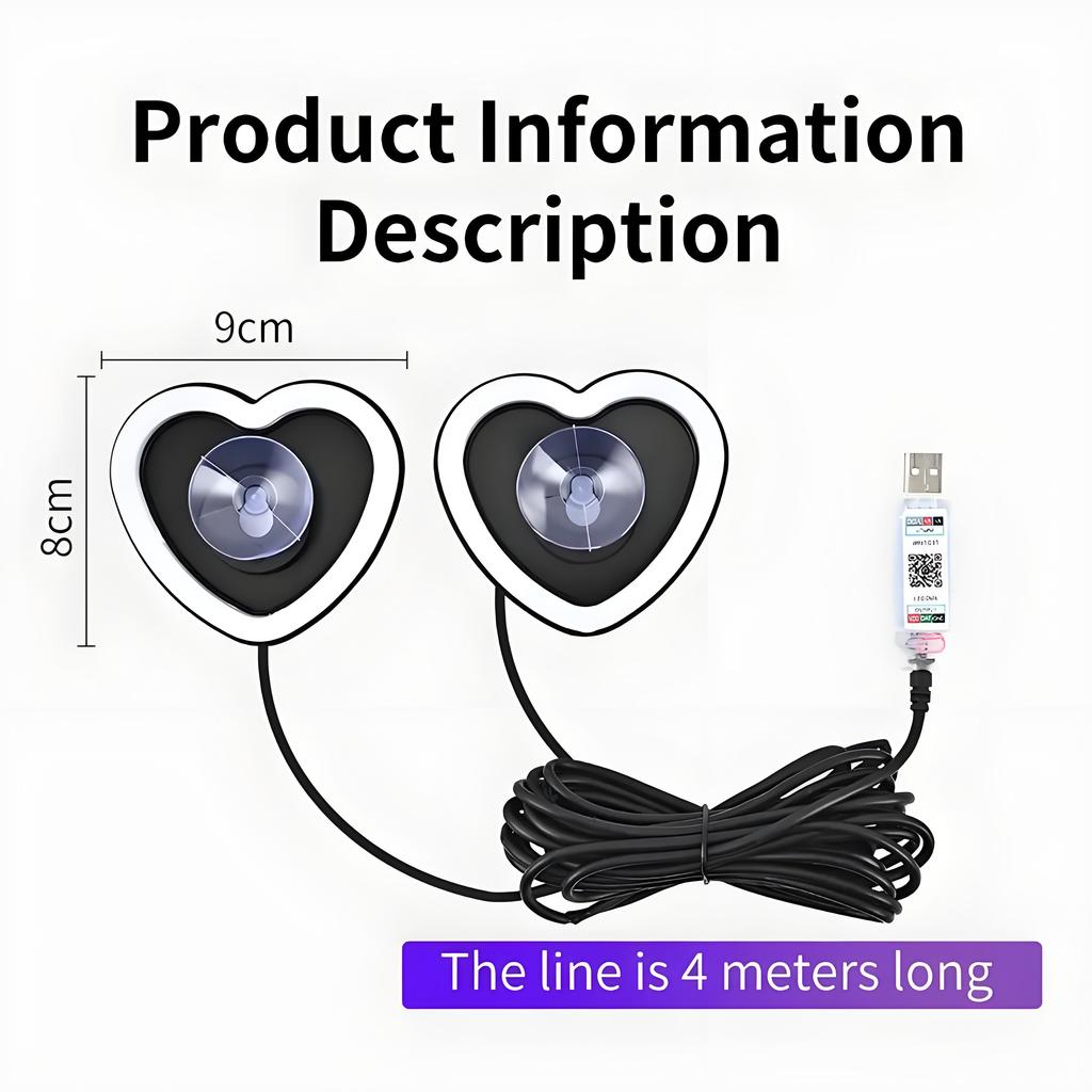 Car Ambient Light Auto Interior Ambient Heart Shaped LED Strip Light Decoration Atmosphere Lamp By APP Control Decorative Lamps