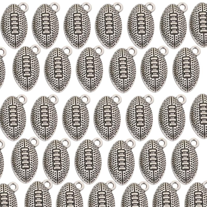 Set of 100 Zinc Alloy Sports Pendants Rugby Jewelry Supplies Bracelet Pendants Present for Jewelry Craft Enthusiasts