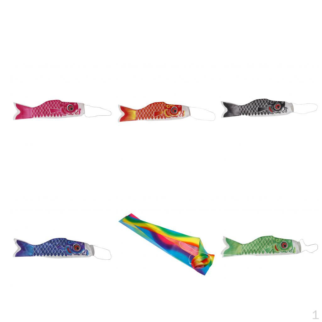 

6pcs Japanese Boys Day Windsock Carp Flag Wind Streamer Fish 55cm