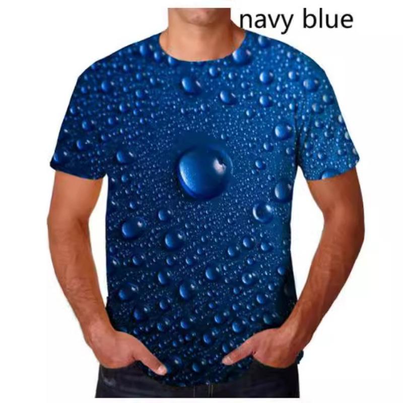 Men & Women Unisex 3D Printed Water Droplet T-shirt Short Sleeved T-shirt
