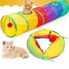 Collapsible Pet Cat Tunnel with Hanging Ball Foldable Toys Cat Rabbit Tunnel Funny Play Tube