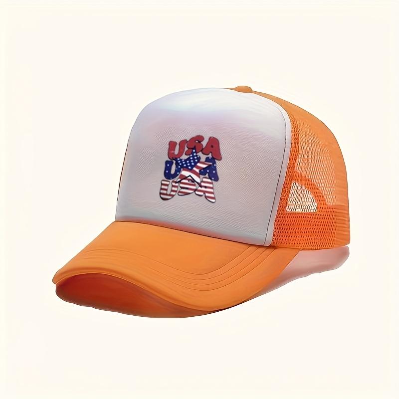 USA Amerikanische Flagge Druck Trucker Cap Atmungsaktives Netz Erwachsenen Freizeit Verstellbare Baseballkappe
