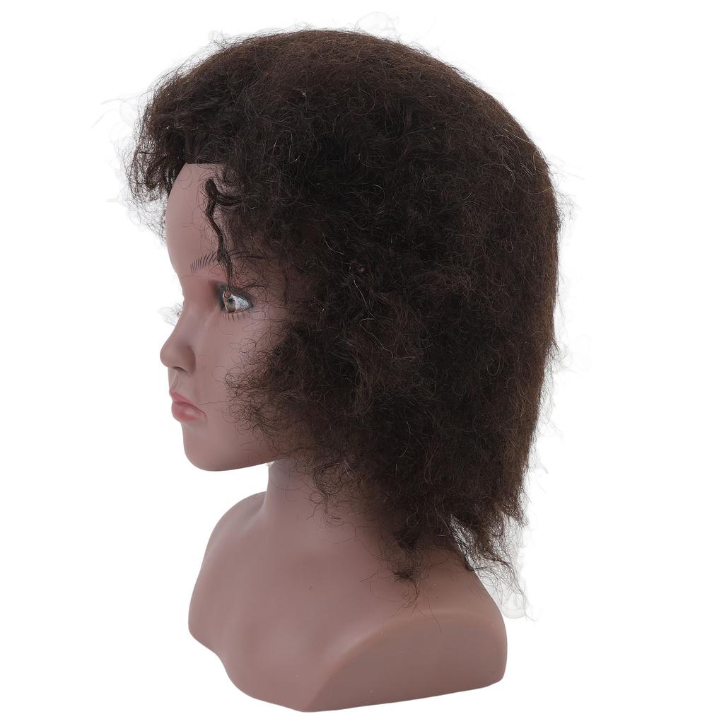 Afro Mannequin Head Realistic Human Hair Black Skin Resin PVC African Manikin Curly Mannequin Head