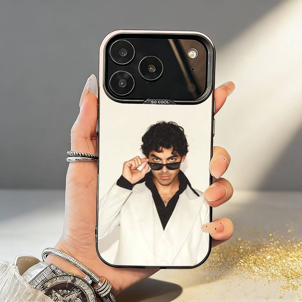 Joe J-Jonas Singer Phone Case For iPhone17,16,15,14,13,12,11,Pro,MAX Gray Matte Silicone Black Cover