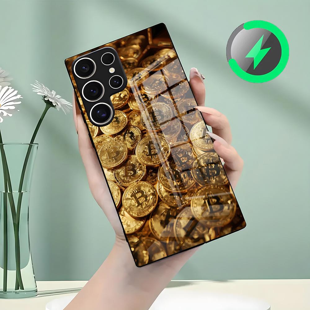 Bitcoin Phone Case For Samsung S26 S25 S24 S23 S22 S21 S20 Edge Ultra Plus FE For Magsafe Glass Case