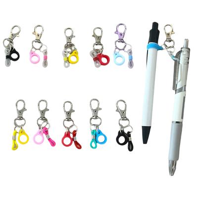 Packung mit 10 Stück Silikon-Stiftclips mit Karabinerverschluss Schlüsselanhänger Lanyard Stifthalter Clip für Lanyard Ausweisrolle Zubehör