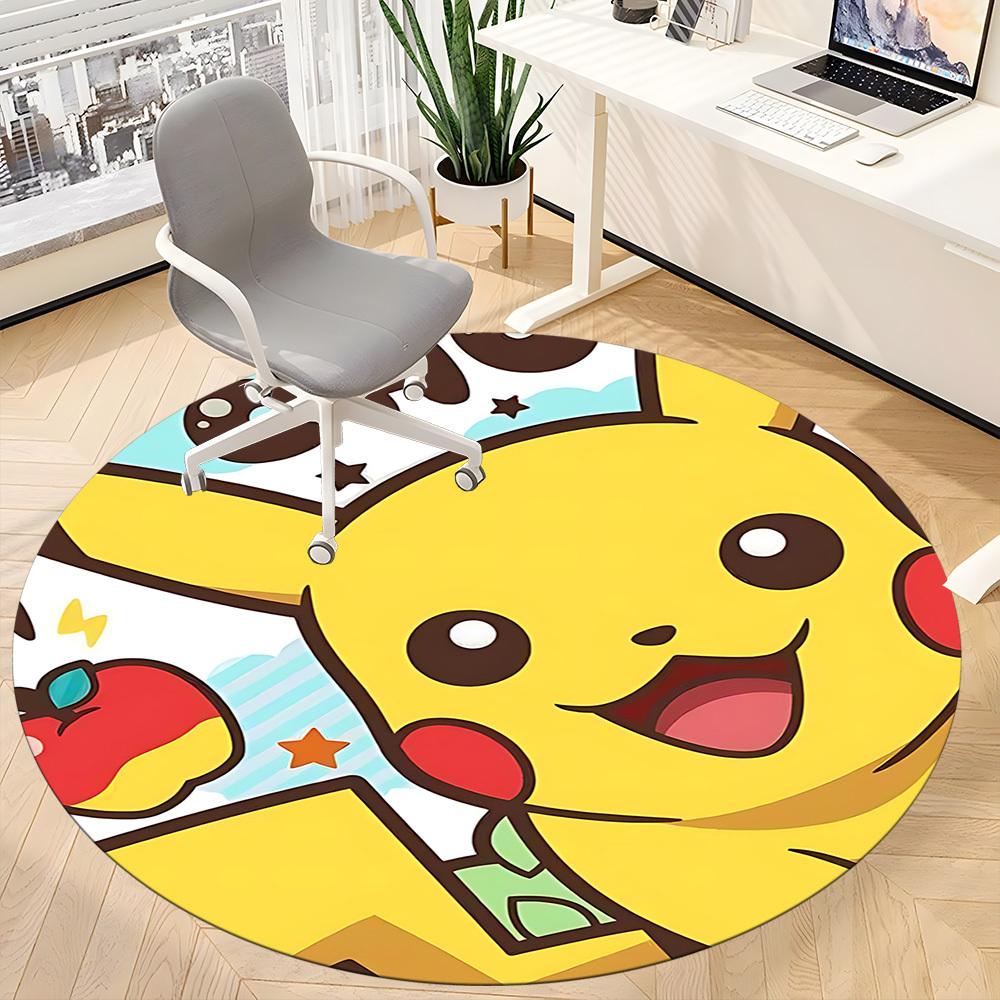 1pc Pikachu, Pokémon Office Round Area Rug, Under Office Chairs Bedroom Living Room Home Decor  a1022280