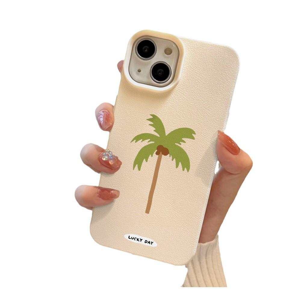 Einfache Kokospalme für iPhone 16 Handyhülle für iPhone 15 Neues Modell 14plus Kreatives 12 Litschi-Muster 11 Silikon