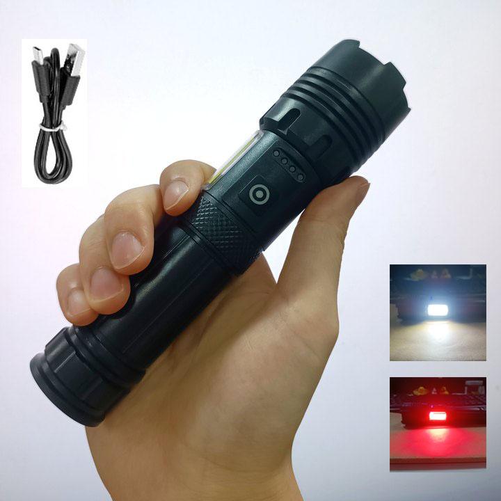 

8000LM Высокомощный светодиодный фонарик USB перезаряжаемый фонарик дальнего действия ручной фонарь для кемпинга на открытом воздухе с внешним аккумулятором 3000mAh