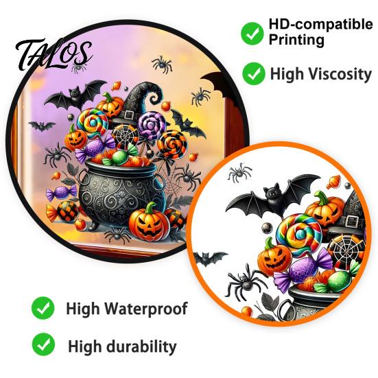 Holiday Gift for Friends Halloween Static Sticker, Cartoon Candy Jar/Scarecrow Shape Window Clings, DIY Wall Decor PVC Removable Decorative