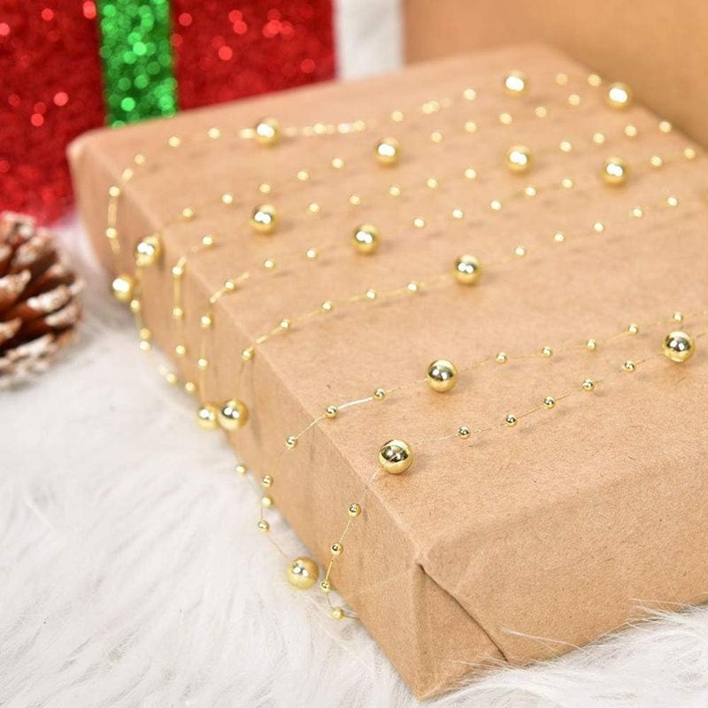 10M/Roll Pearl Chain Christmas Decorations Christmas Tree Pendant for Home Room Decor Party New Year DIY Gift Ornament Accessory