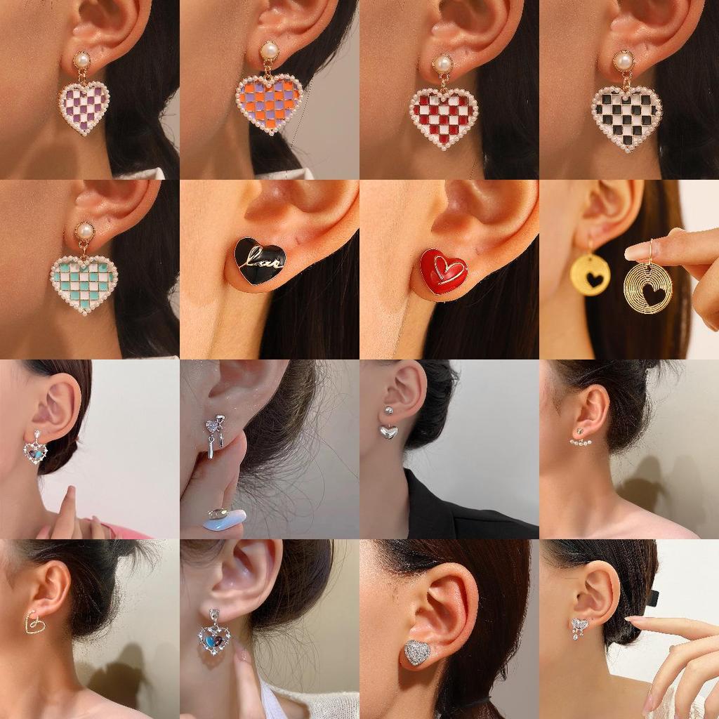 European & American C-Shaped Heart Velvet Stud Earrings for Women – Elegant Korean Style Accessories.