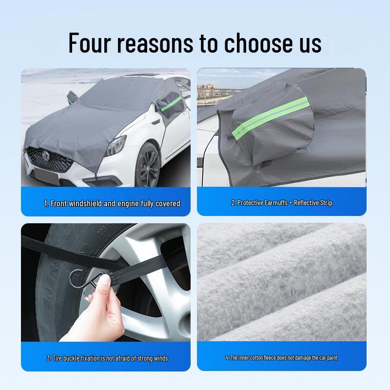 All-Season Car Windshield Snow Cover & Hood Protector: Winter Anti-Freeze, Full Coverage