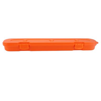Chainsaw Chain Storage Box Large Capacity Plastic Organizer Electric Saw Chain Carrying Case Orange