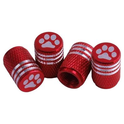 Prendre Valve Caps Air Valve Caps 4pcs Tire Paw Customized Aluminum Alloy (Red) PR-NIKUVAL22-RD