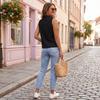 Women's Summer Sleeveless Button Front Shirt V Neck Collar Casual Loose Fit Lightweight Blouse for Everyday Wear